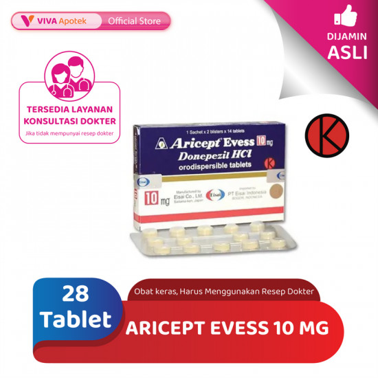 Aricept Evess 10 Mg Donepezil Alzheimer Demensia 28 Tablet