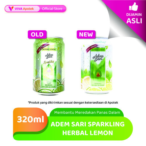 Adem Sari Sparkling Herbal Lemon Kaleng Meredakan Panas Dalam 320 Ml