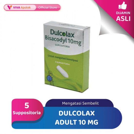 Dulcolax Adult 10 Mg Suppositoria Mengatasi Sembelit (5 Suppositoria)