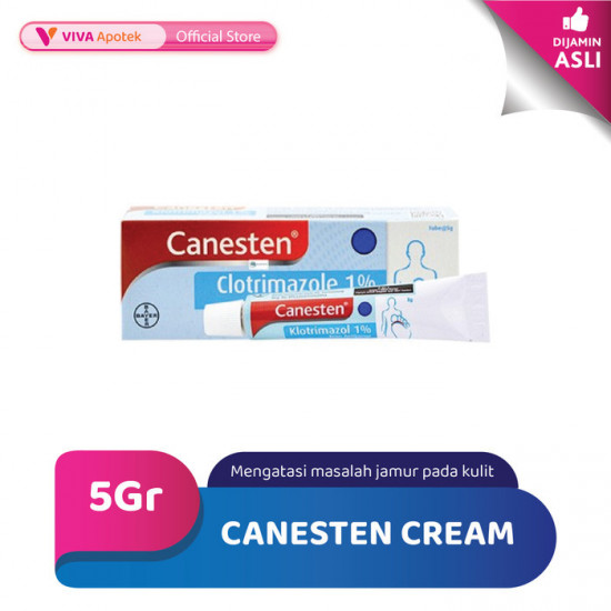 Canesten Cream Mengatasi Jamur, Panu, Kadas/Kurap, Kutu Air 5 Gram